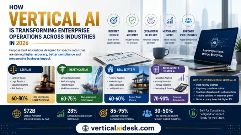 Enterprise workflow diagram showing vertical AI integration across departments