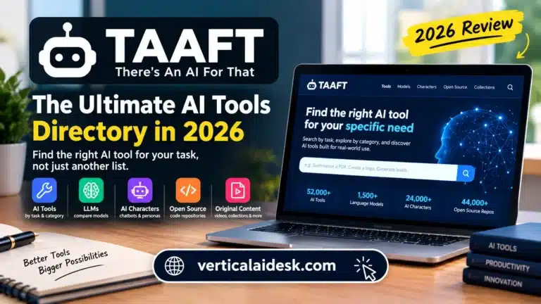 TAAFT homepage screenshot showing the AI tools directory search bar